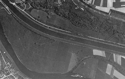 “De Baenje van Aelse” in 1950. Het hele gebied was toen één grasvlakte.