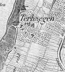 Terhagen in 1847 voor de spooraanleg.